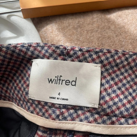 Aritzia Wilfred The New Tie-Front Wool Cashmere Jallade Pant Eliot Plaid Size 4 - Picture 7 of 9